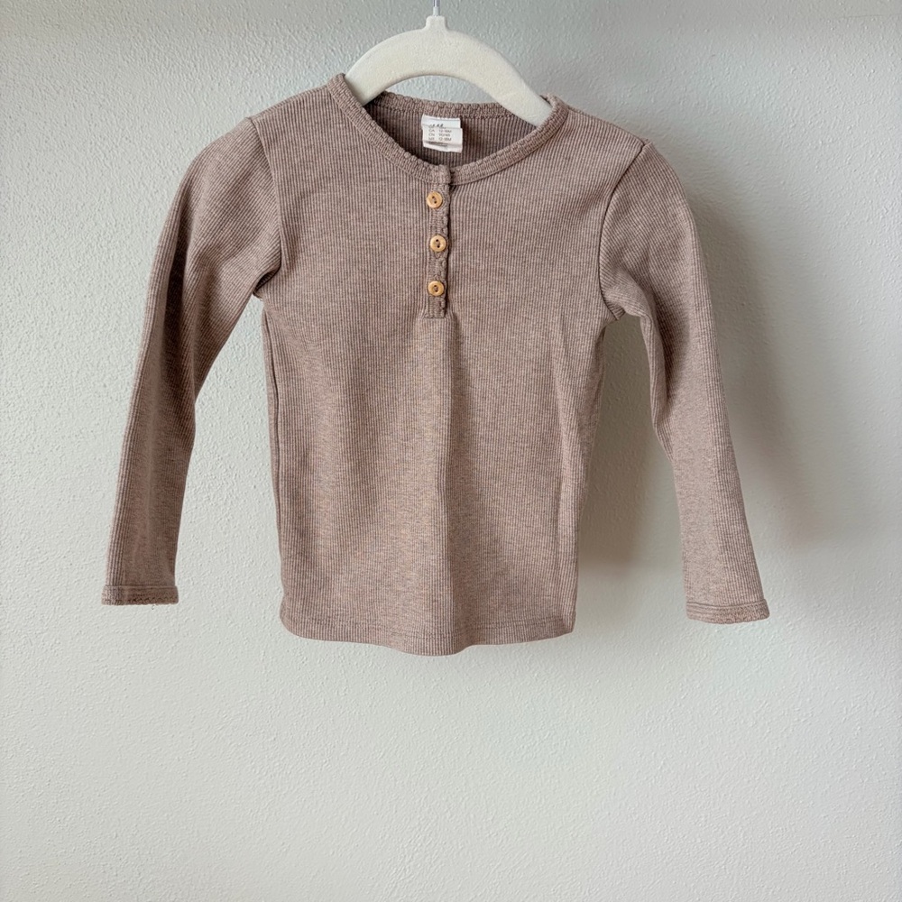 Toddler Long Sleeve Henley Shirt - Brown
